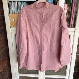 COS Pink ruffled oversized shirt